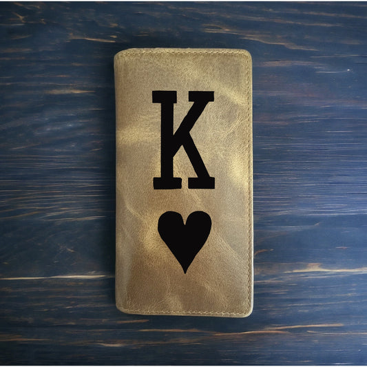 King of Hearts Rodeo Wallet Cowboy Western Buffalo Leather Premium Cards NEW