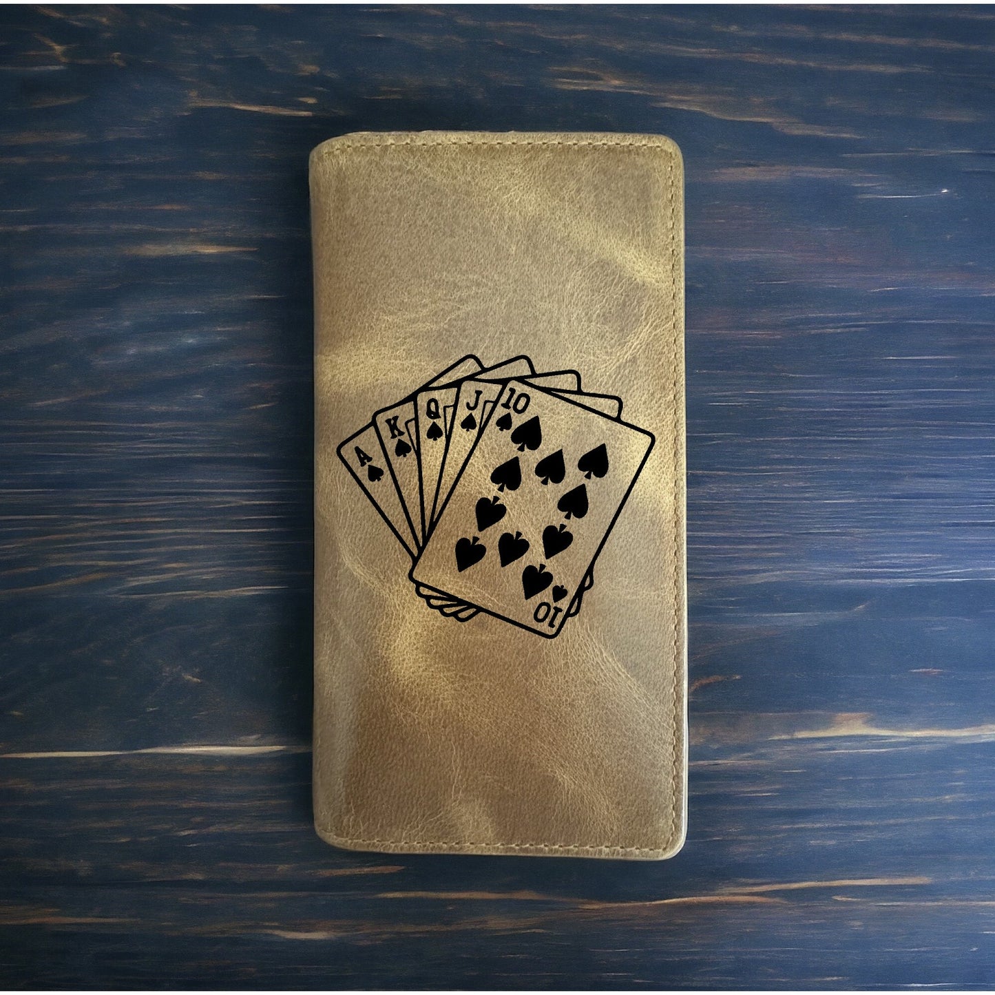 Royal Flush Rodeo Wallet Cowboy Western Buffalo Leather Premium Cards Poker NEW