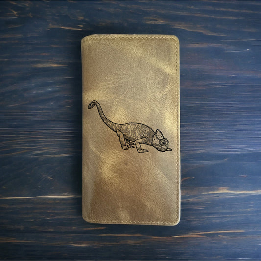 Chameleon Rodeo Wallet Cowboy Western Buffalo Leather Premium Lizard Pet NEW