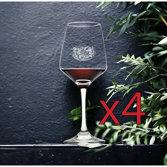 Nachos Wine Glasses x4 Premium 12 Oz Personalize Chips Cheese Gift Food NEW