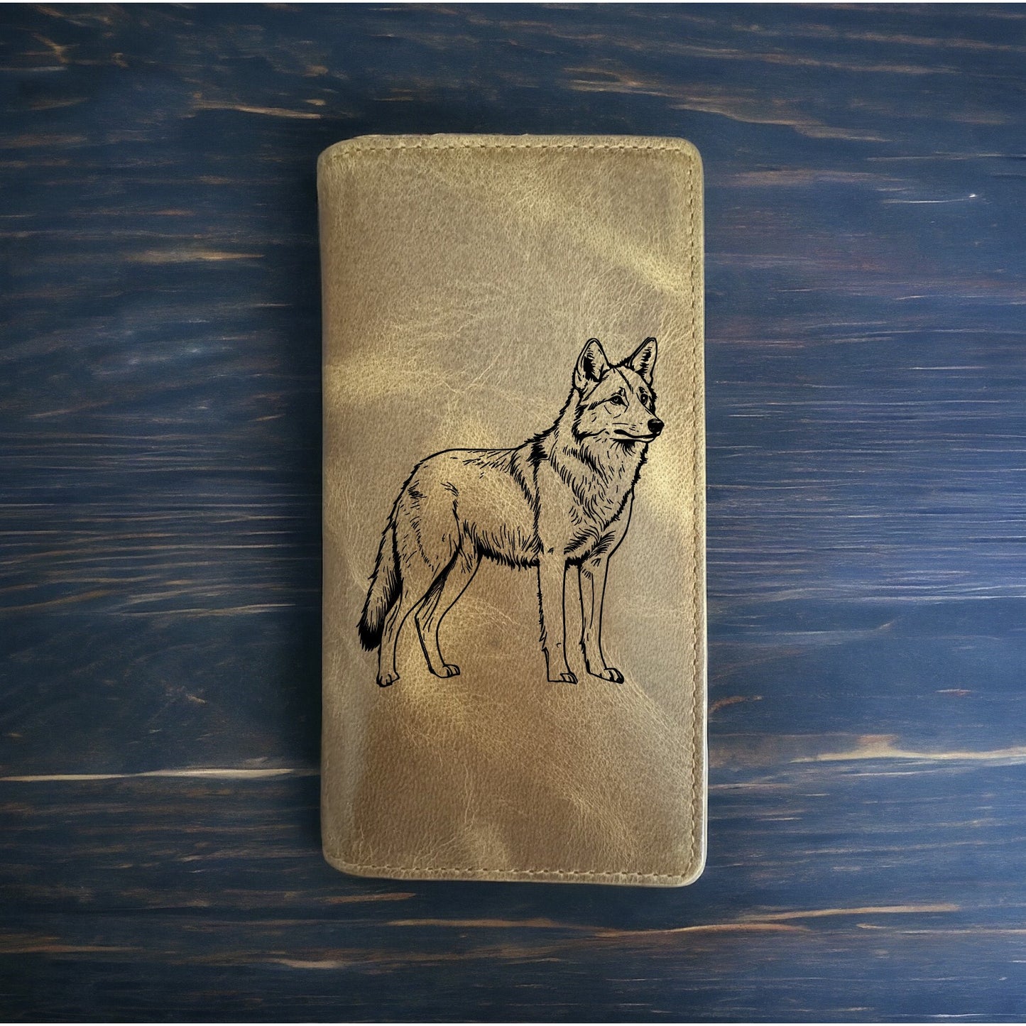 Coyote Rodeo Wallet Cowboy Western Buffalo Leather Premium Animal Wild Gift NEW