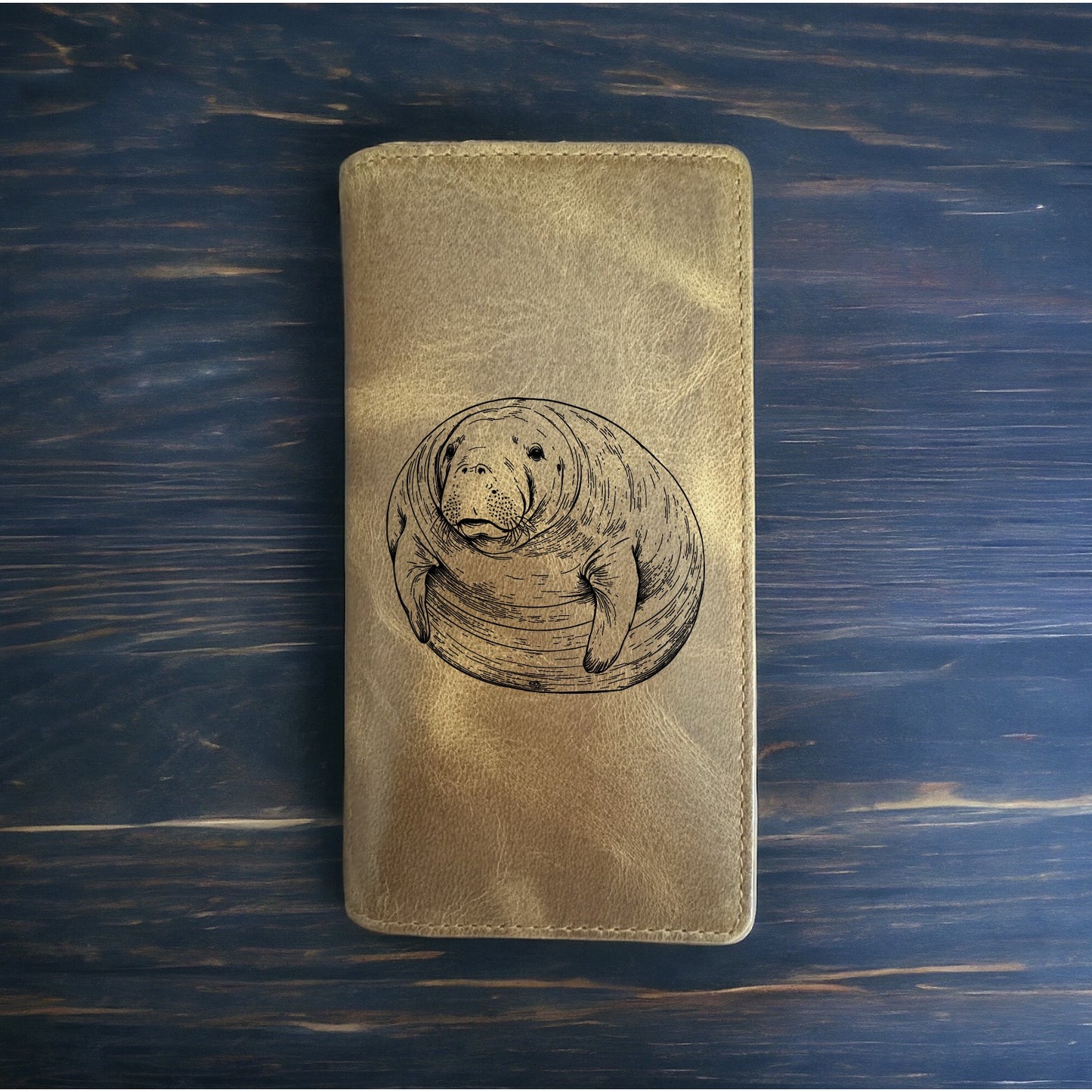 Manatee Rodeo Wallet Cowboy Western Buffalo Leather Premium Animal Gift NEW