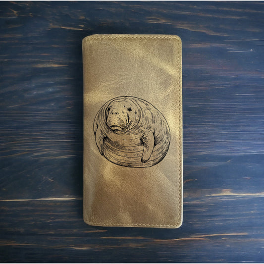 Manatee Rodeo Wallet Cowboy Western Buffalo Leather Premium Animal Gift NEW