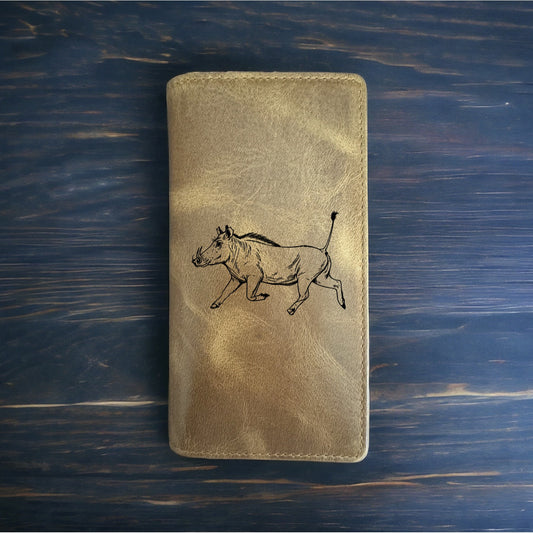 Warthog Rodeo Wallet Cowboy Western Buffalo Leather Premium Animal Gift NEW