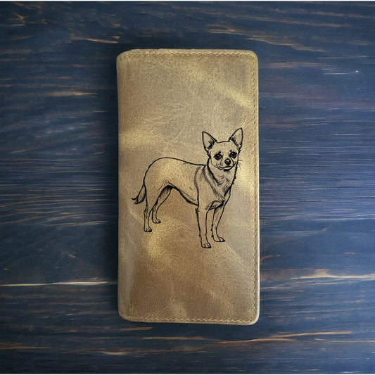 Chihuahua Rodeo Wallet Cowboy Western Buffalo Leather Premium Dog Pet Animal NEW