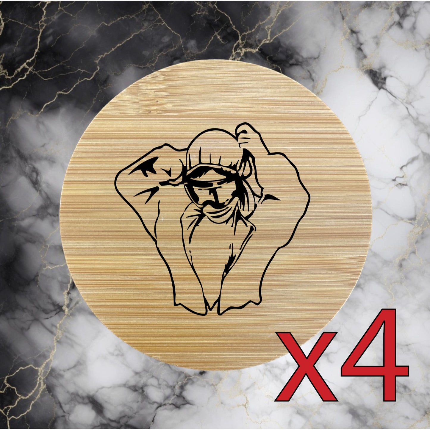 Medical Surgeon x4 Bamboo Coasters Drink Natural Wood Home Decor Lounge Dr NEW