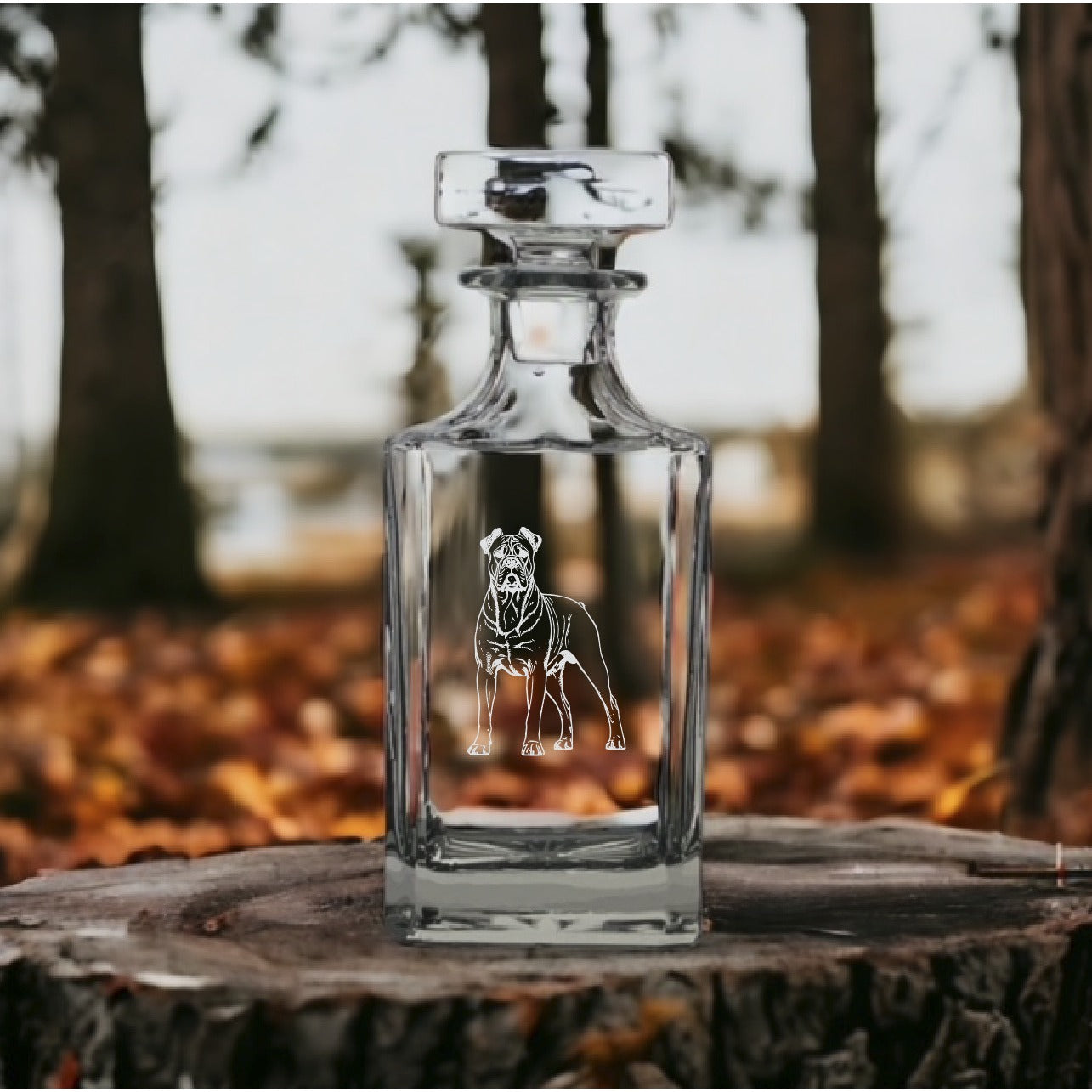 Cane Corso Decanter 26 Oz Bourbon Whiskey Premium Glass Personalize Dog Pet NEW