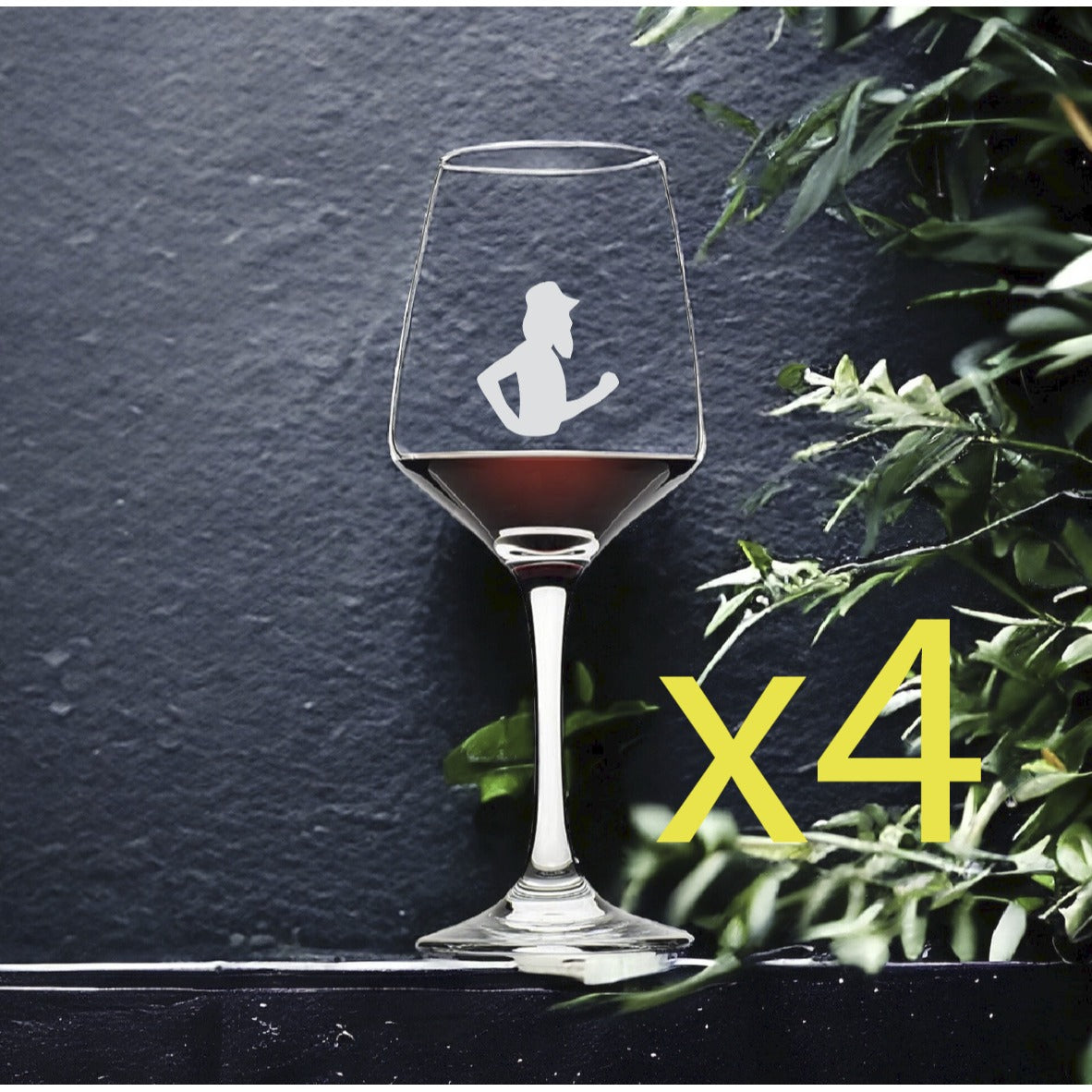 Bearded Runner Wine Glasses x4 Premium 12 Oz Personalize Marathon Outdoor NEW