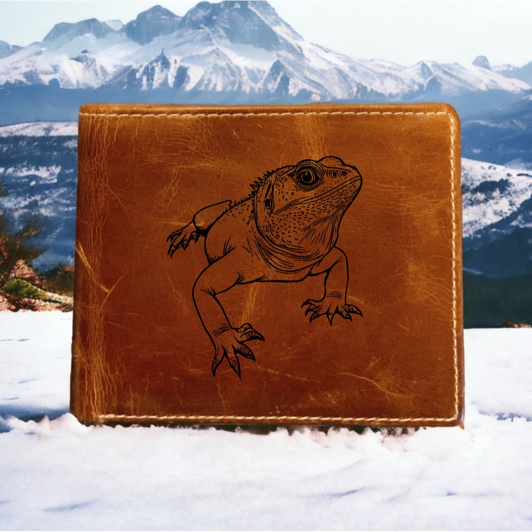 Bearded Dragon Leather Wallet Bifold Premium Quality Buffalo Lizard Animal NEW