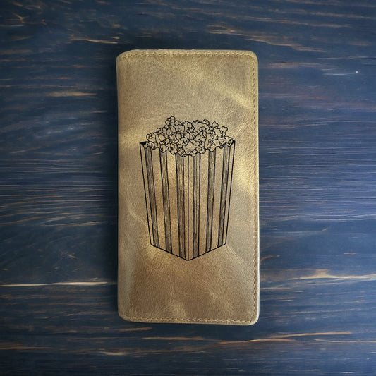 Popcorn Rodeo Wallet Cowboy Western Buffalo Leather Premium Food Movie Gift NEW