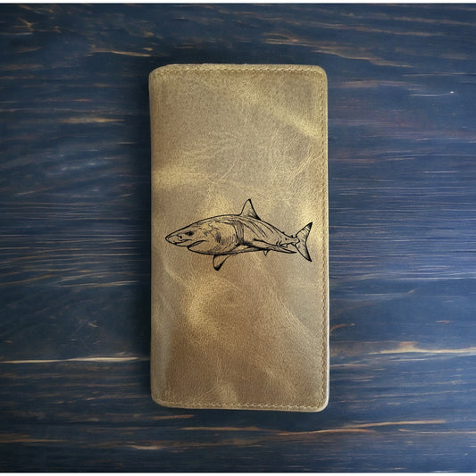 Shark Rodeo Wallet Cowboy Western Buffalo Leather Premium Great White Ocean NEW