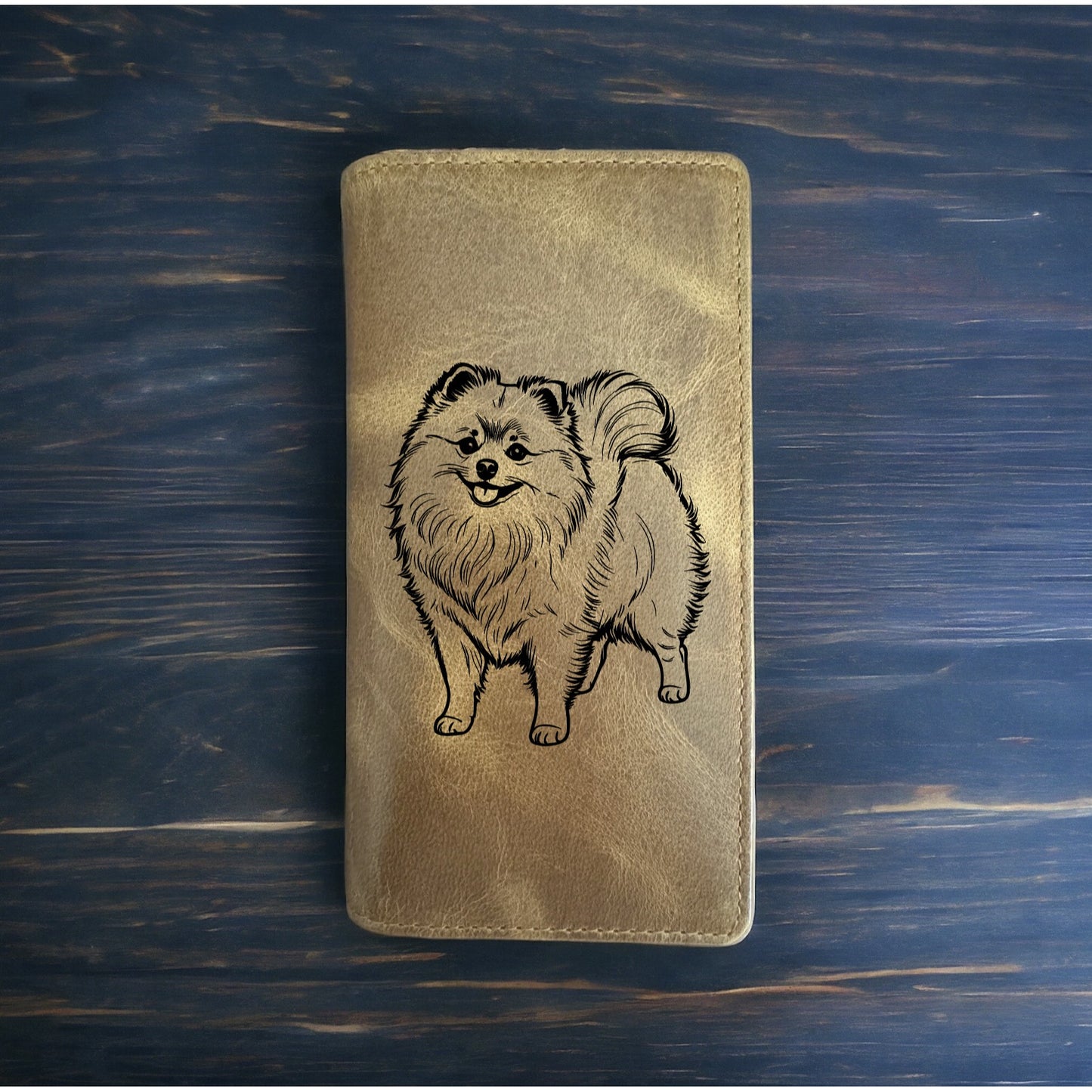 Pomeranian Rodeo Wallet Cowboy Western Buffalo Leather Premium Dog Gift Pet NEW