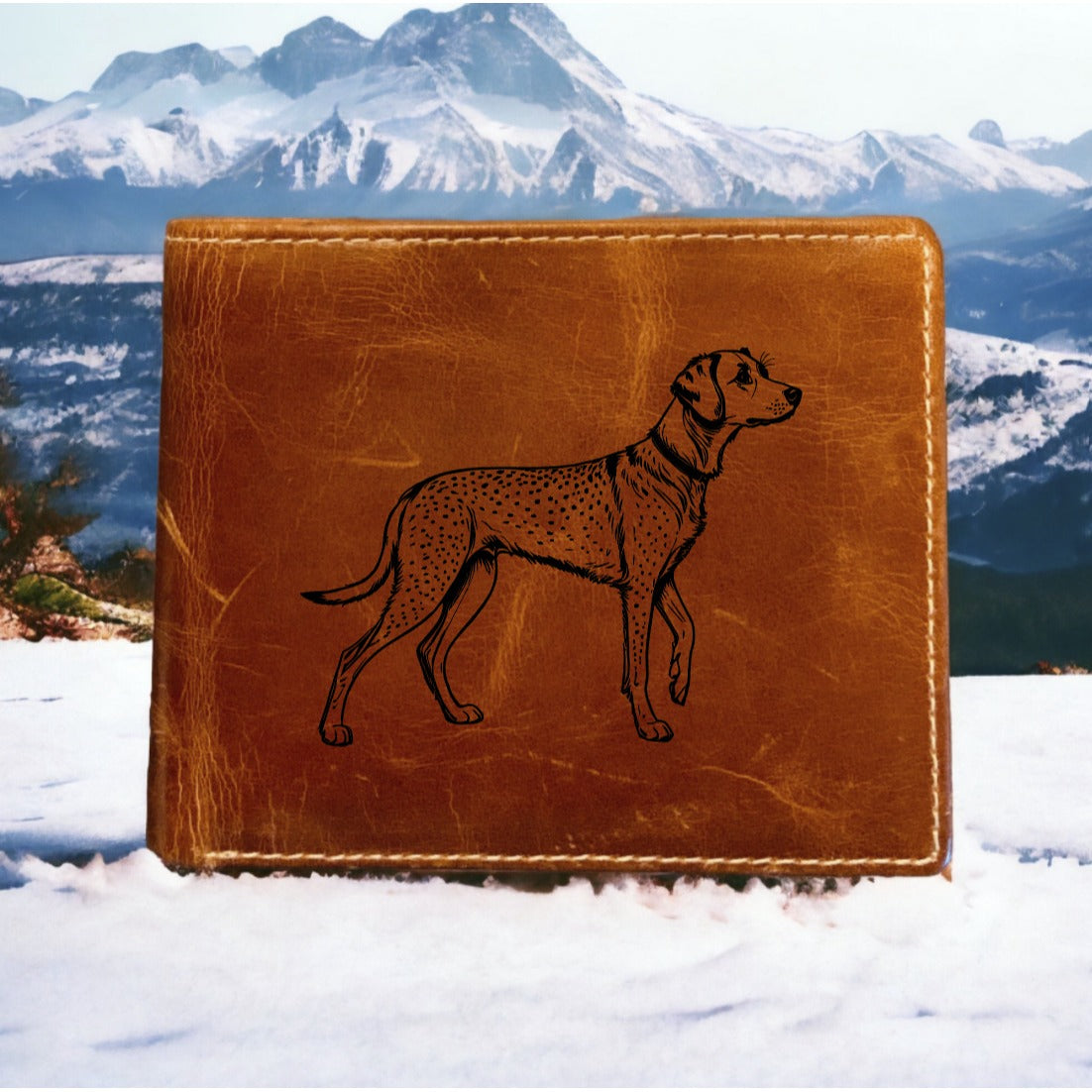 German Shorthaired Pointer Leather Wallet Bifold Premium Quality Buffalo Dog NEW