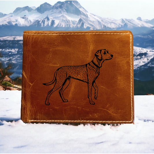German Shorthaired Pointer Leather Wallet Bifold Premium Quality Buffalo Dog NEW