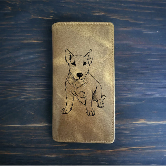 Bull Terrier Rodeo Wallet Cowboy Western Buffalo Leather Premium Dog Pet NEW