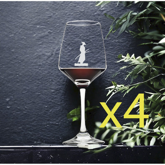 Samurai Wine Glasses x4 Premium 12 Oz Personalize Japan Katana Warrior NEW