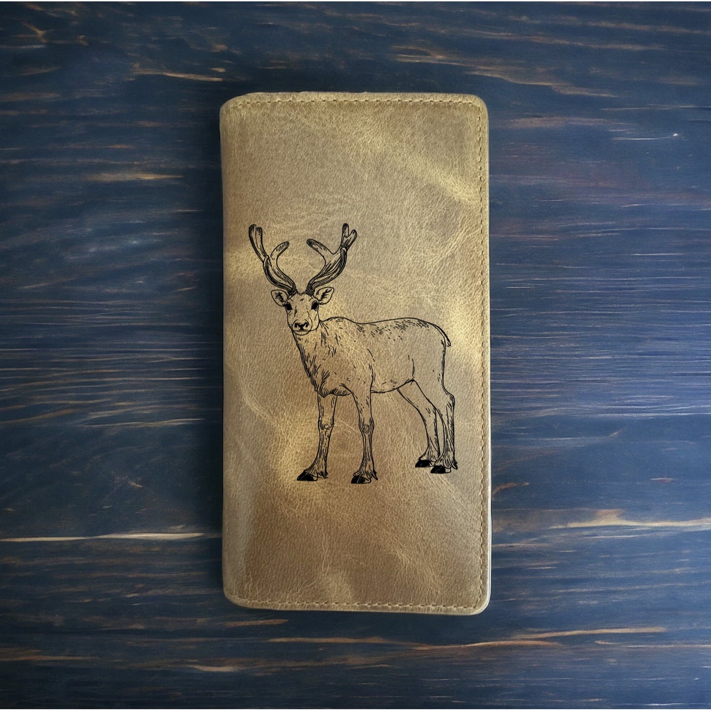 Reindeer Rodeo Wallet Cowboy Western Buffalo Leather Premium Animal Gift NEW