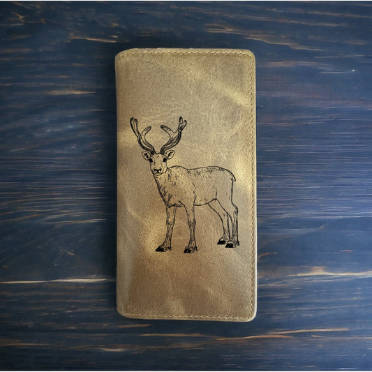 Reindeer Rodeo Wallet Cowboy Western Buffalo Leather Premium Animal Gift NEW