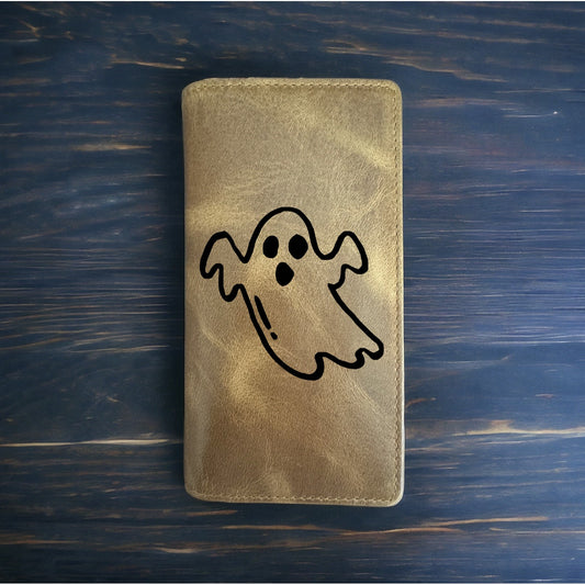 Ghost Rodeo Wallet Cowboy Western Buffalo Leather Premium Spooky Cartoon NEW