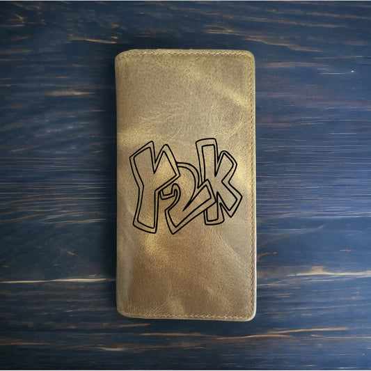 Y2K Rodeo Wallet Cowboy Western Buffalo Leather Premium 2000 Gift NEW