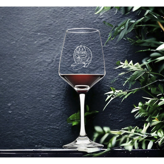 Bever Wine Glasses x4 Premium 12 Oz Personalize Animal Wildlife Nature Gift NEW