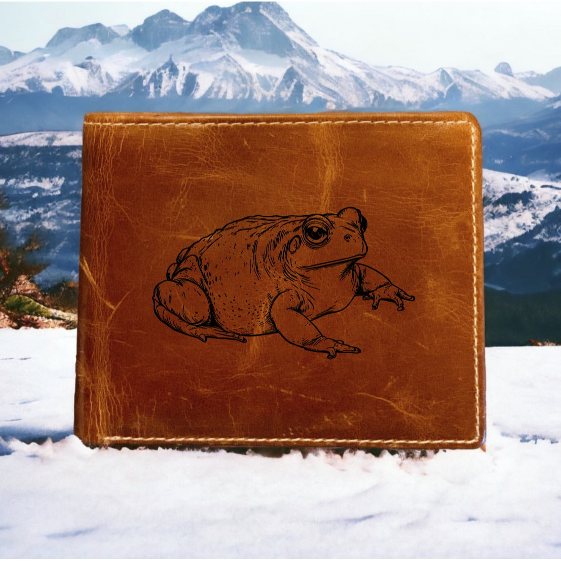 Toad Leather Wallet Bifold Premium Quality Buffalo Frog Animal Wildlife Gift NEW