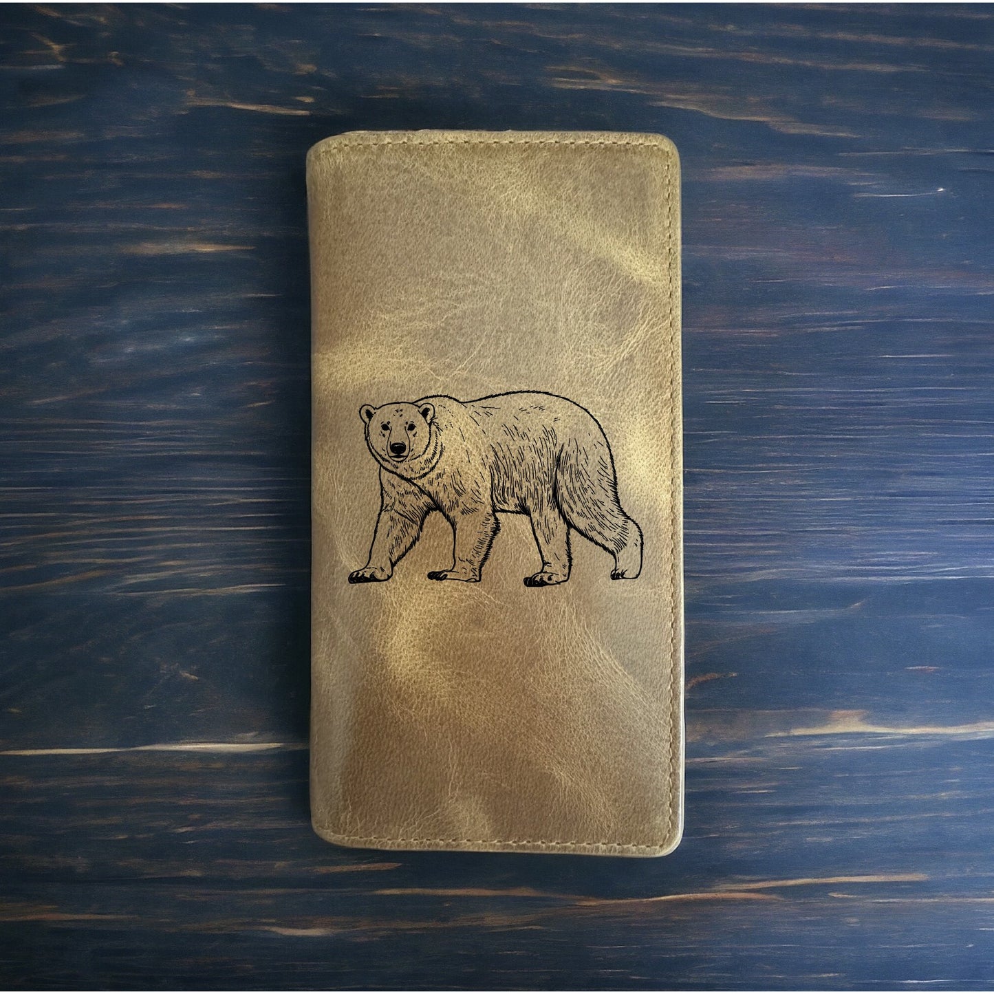 Polar Bear Rodeo Wallet Cowboy Western Buffalo Leather Premium Animal Gift NEW