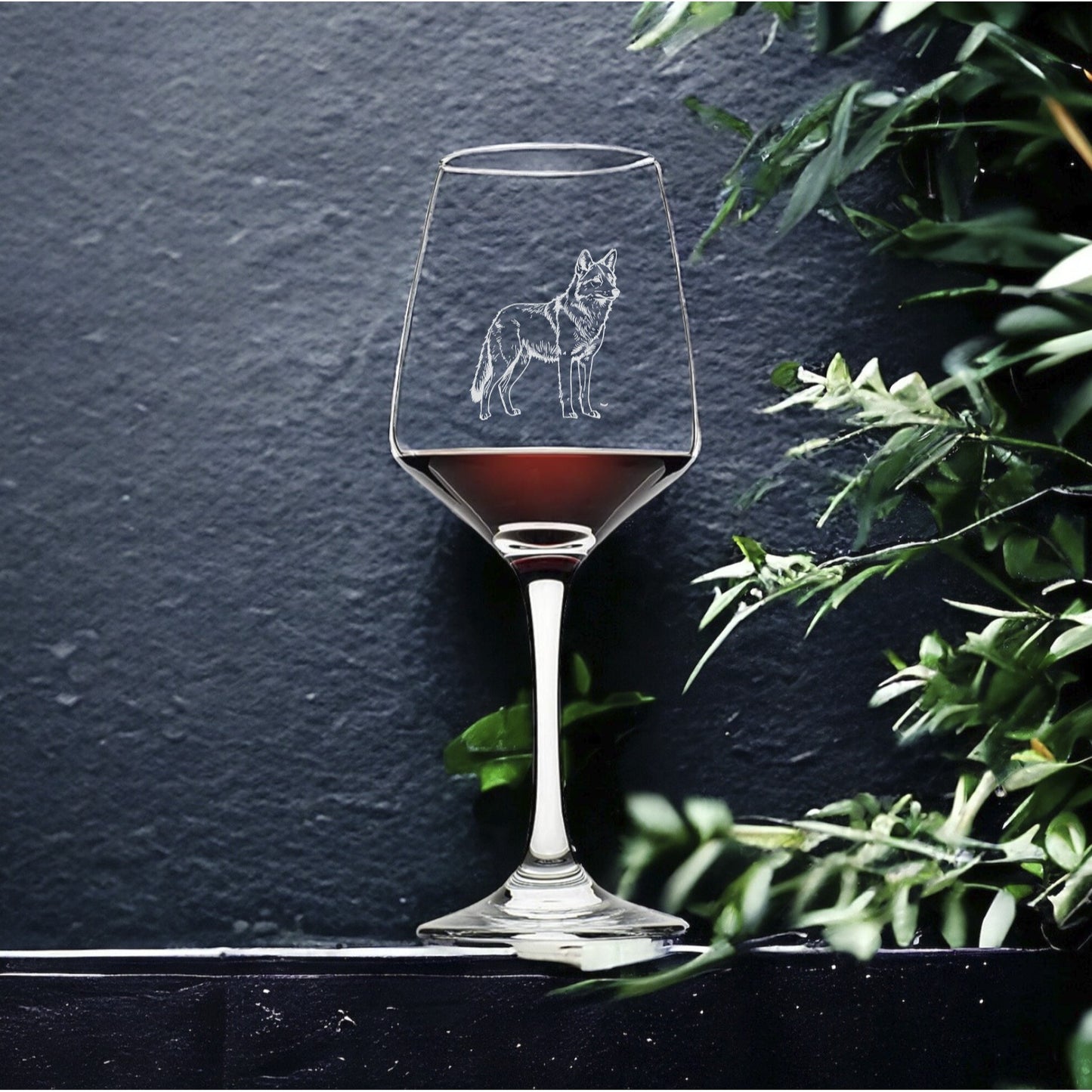 Coyote Wine Glasses x4 Premium 12 Oz Personalize Animal Wild Nature Gift NEW