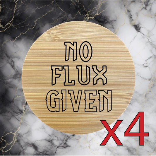 No Flux x4 Bamboo Coasters Drink Natural Wood Home Decor Lounge Weld Quote NEW