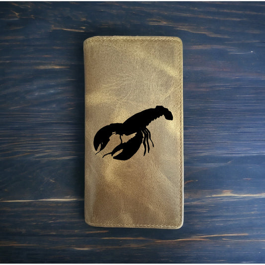 Lobster Rodeo Wallet Cowboy Western Buffalo Leather Premium Animal Ocean NEW