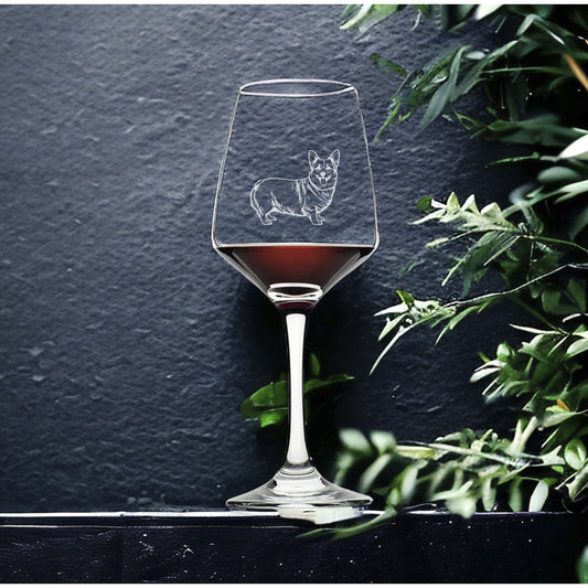 Corgi Wine Glasses x4 Premium 12 Oz Personalize Dog Animal Pet Gift NEW