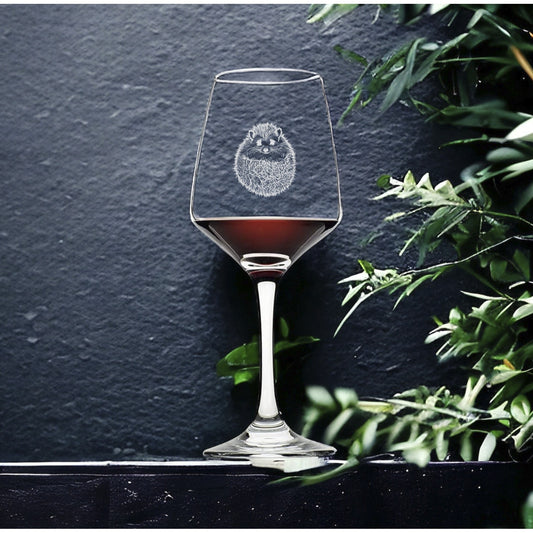 Hedgehog Wine Glasses x4 Premium 12 Oz Personalize Animal Pet Gift NEW