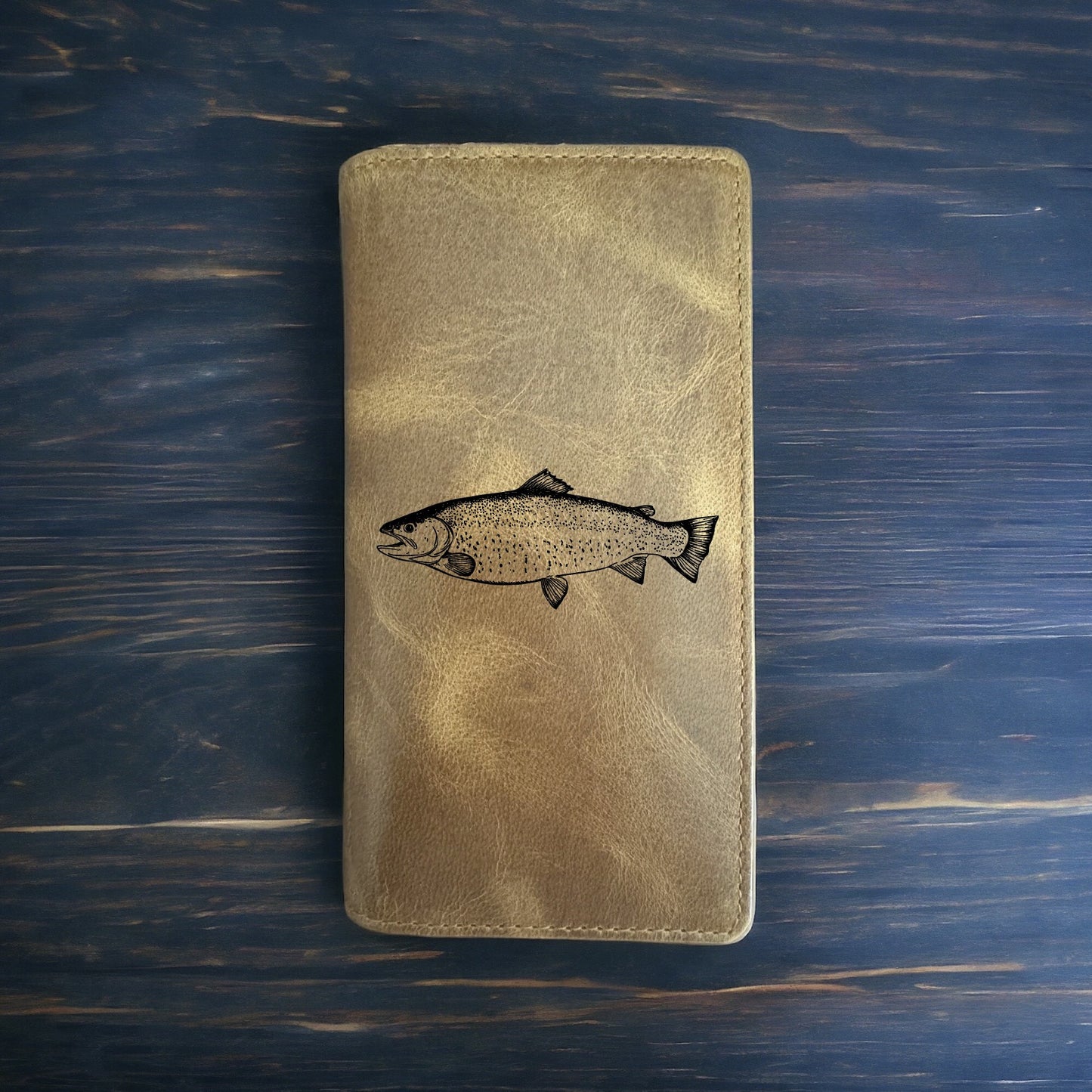 Trout Rodeo Wallet Cowboy Western Buffalo Leather Premium Fish Animal Gift NEW