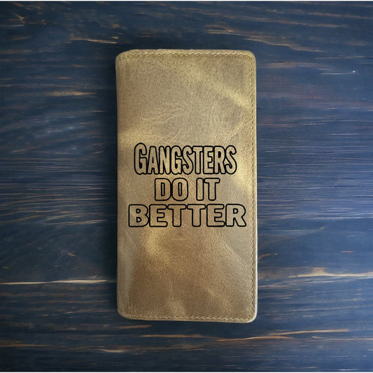 Gangster Quote Rodeo Wallet Cowboy Western Buffalo Leather Premium Movie NEW