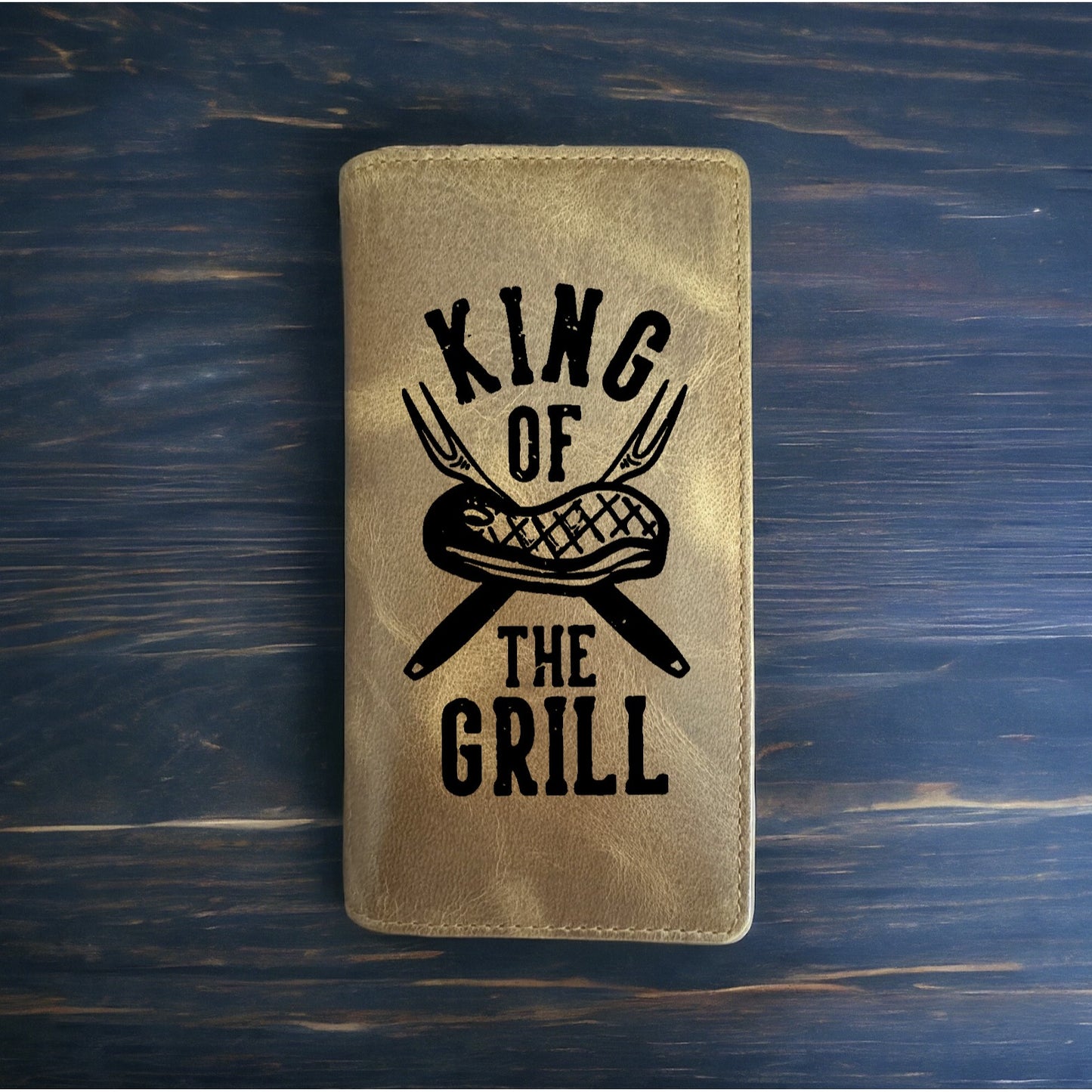 King of the Grill Rodeo Wallet Cowboy Western Buffalo Leather Premium BBQ NEW