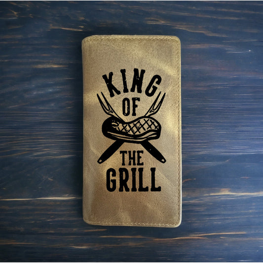 King of the Grill Rodeo Wallet Cowboy Western Buffalo Leather Premium BBQ NEW