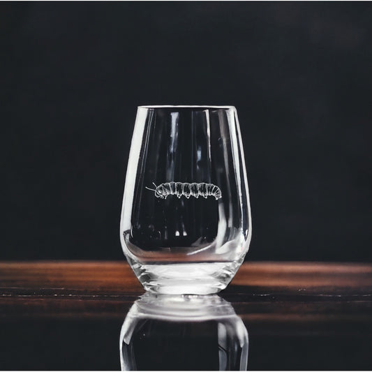 Caterpillar Stemless Wine Glasses x4 Premium 15 Oz Personalize Butterfly NEW