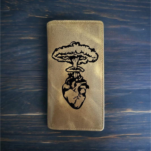 Heart Explosion Rodeo Wallet Cowboy Western Buffalo Leather Premium Love NEW