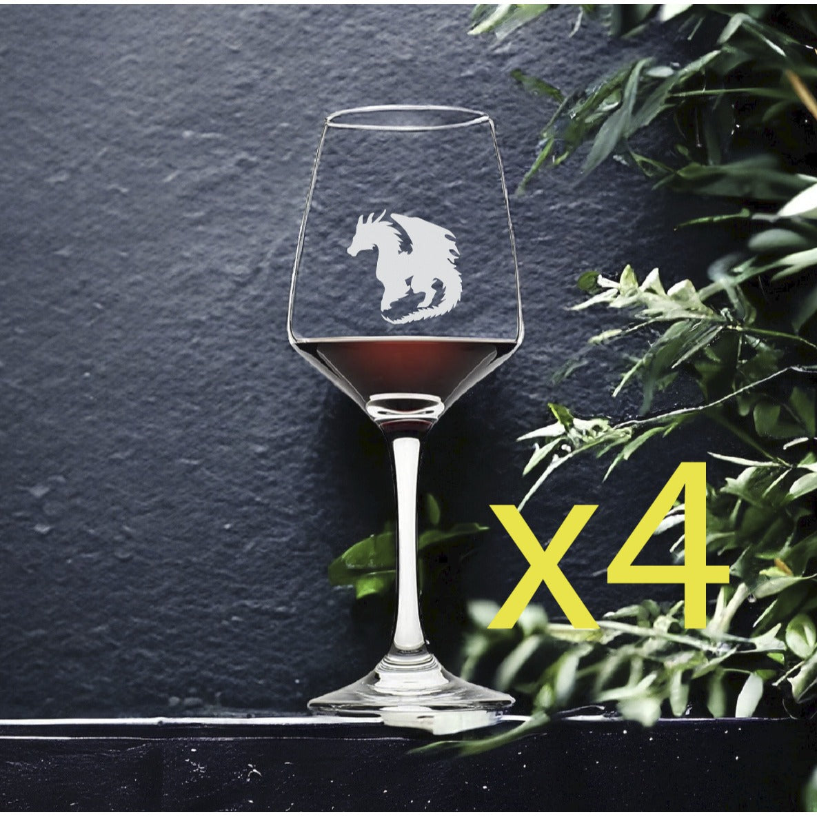 Dragon Shape Wine Glasses x4 Premium 12 Oz Personalize Fantasy Beast Wild NEW