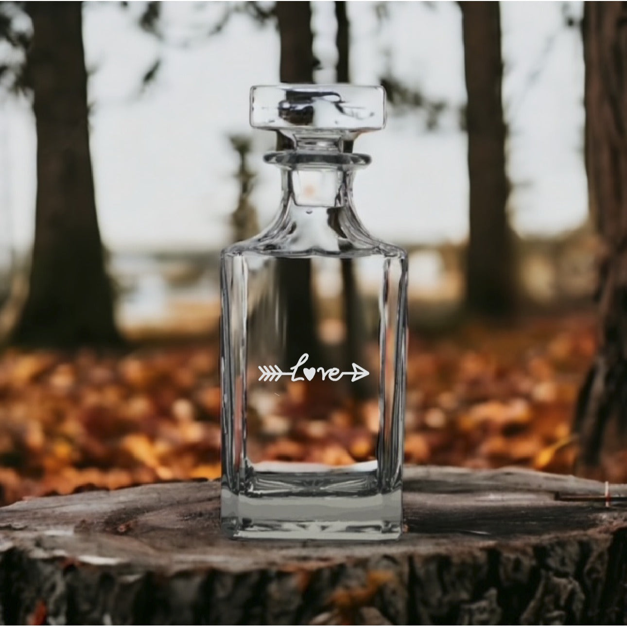 Love Arrow Decanter 26 Oz Bourbon Whiskey Premium Glass Personalize Heart NEW