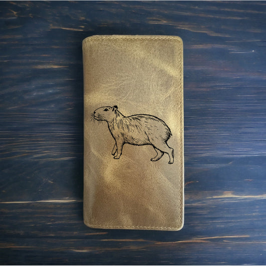 Capybara Rodeo Wallet Cowboy Western Buffalo Leather Premium Animal Wild NEW