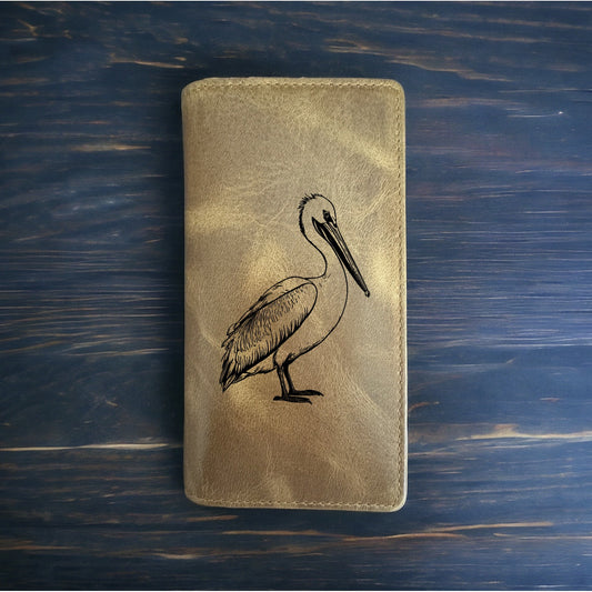 Pelican Rodeo Wallet Cowboy Western Buffalo Leather Premium Bird Ocean Gift NEW