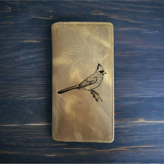 Cardinal Rodeo Wallet Cowboy Western Buffalo Leather Premium Bird Animal NEW
