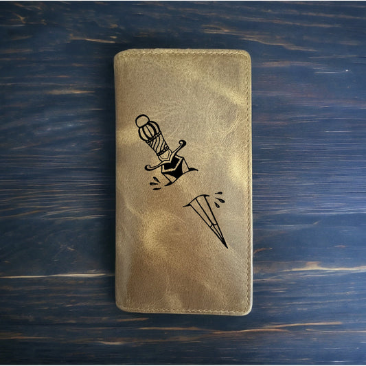 Dagger Rodeo Wallet Cowboy Western Buffalo Leather Premium New School Sword NEW