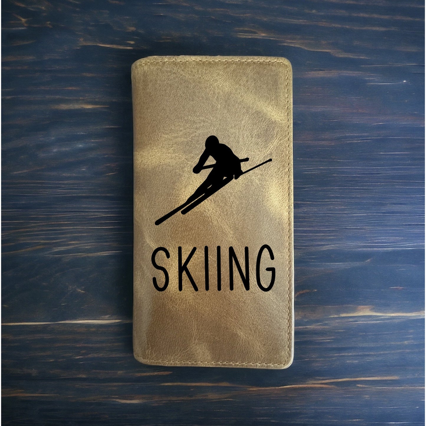 Skiing Rodeo Wallet Cowboy Western Buffalo Leather Premium Winter Slopes NEW