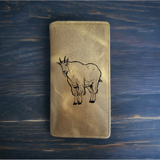 Mountain Goat Rodeo Wallet Cowboy Western Buffalo Leather Premium Wild Gift NEW