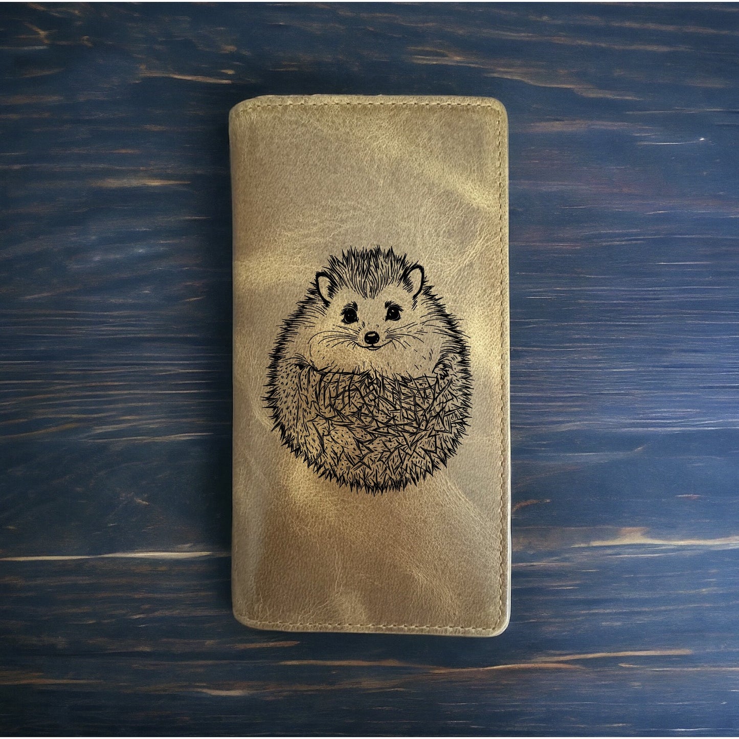 Hedgehog Rodeo Wallet Cowboy Western Buffalo Leather Premium Animal Pet Gift NEW