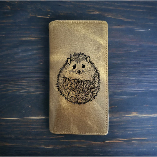 Hedgehog Rodeo Wallet Cowboy Western Buffalo Leather Premium Animal Pet Gift NEW