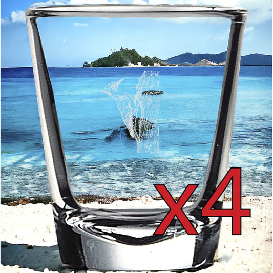 Woodpecker x4 Shot Glasses Spirit Liquor Party 2 Oz Premium Customize Gift NEW