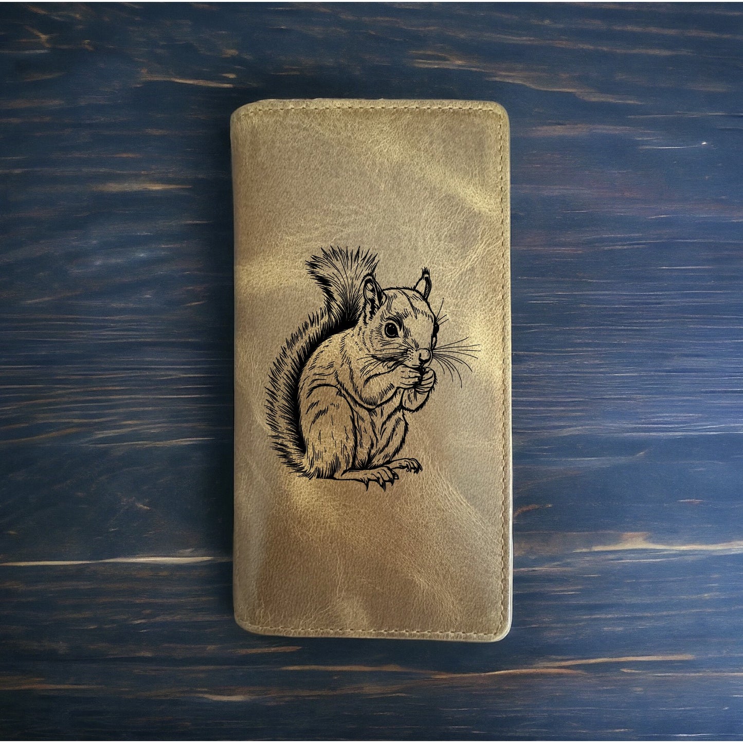 Squirrel Rodeo Wallet Cowboy Western Buffalo Leather Premium Animal Gift NEW